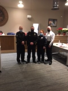 Chief &amp; Officers at Officer Pomroy's Swearing In