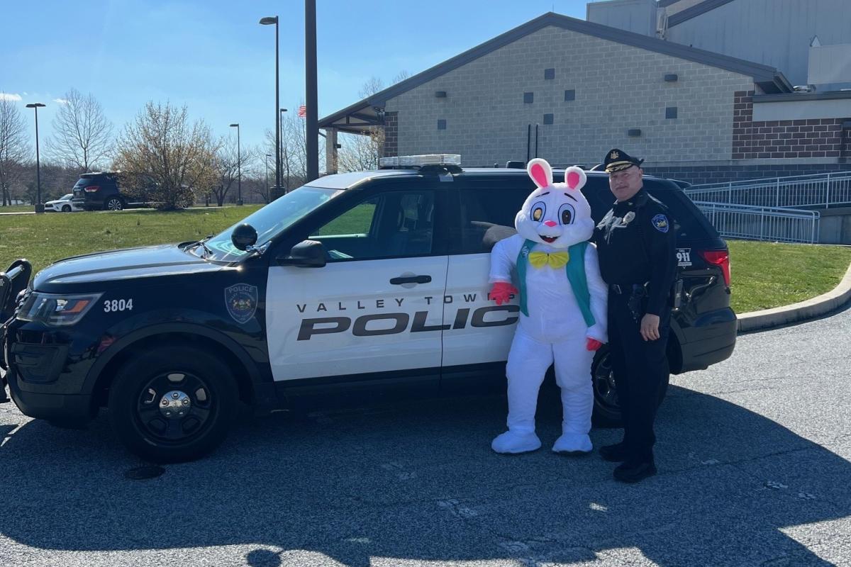 Chief Eckman with the Easter Bunny Event 2024