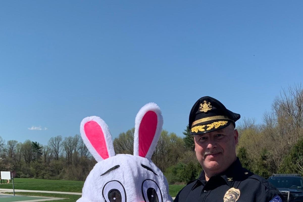 Chief With Easter Bunny Valley Easter Egg Hunt