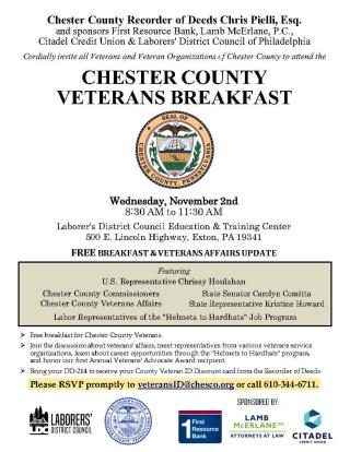 Chester County Free Veteran's Breakfast