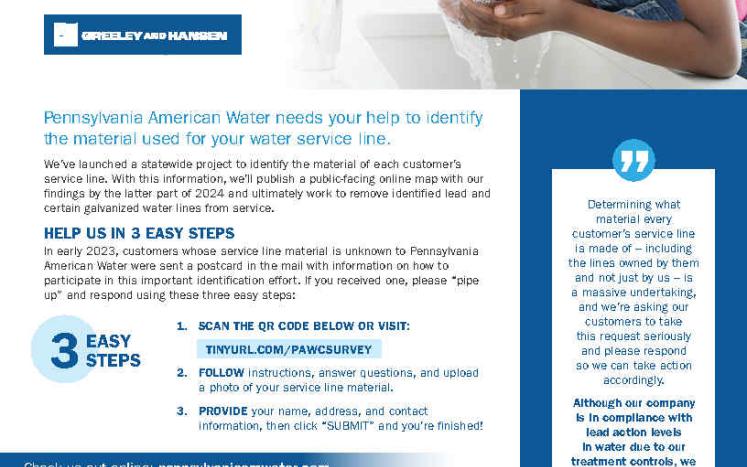 pa american water service line survey